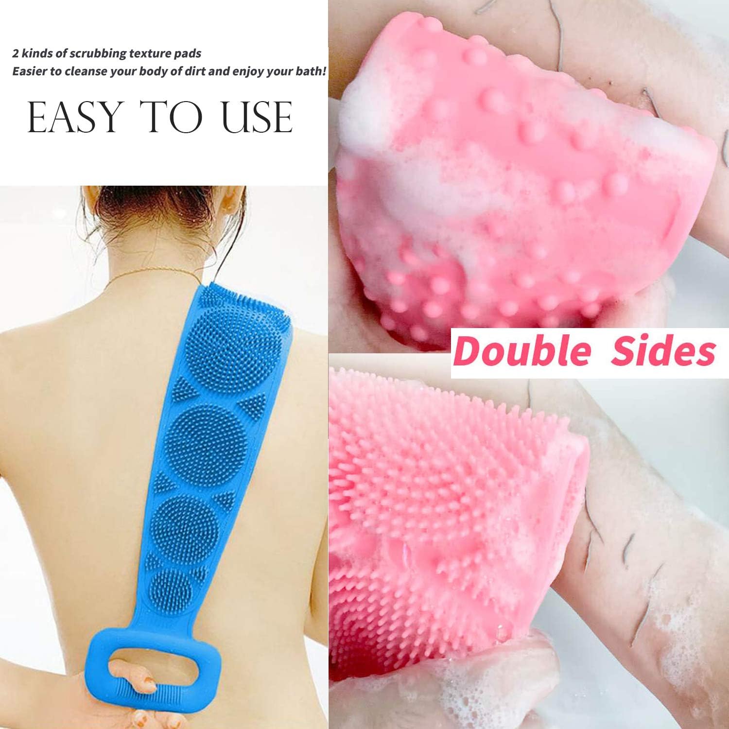 Eco-Friendly Silicone Shower Brush & Back Scrubber Towel Eco-Friendly Silicone Shower Brush & Back Scrubber Towel